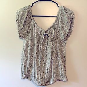 Size large, sage green floral rayon top